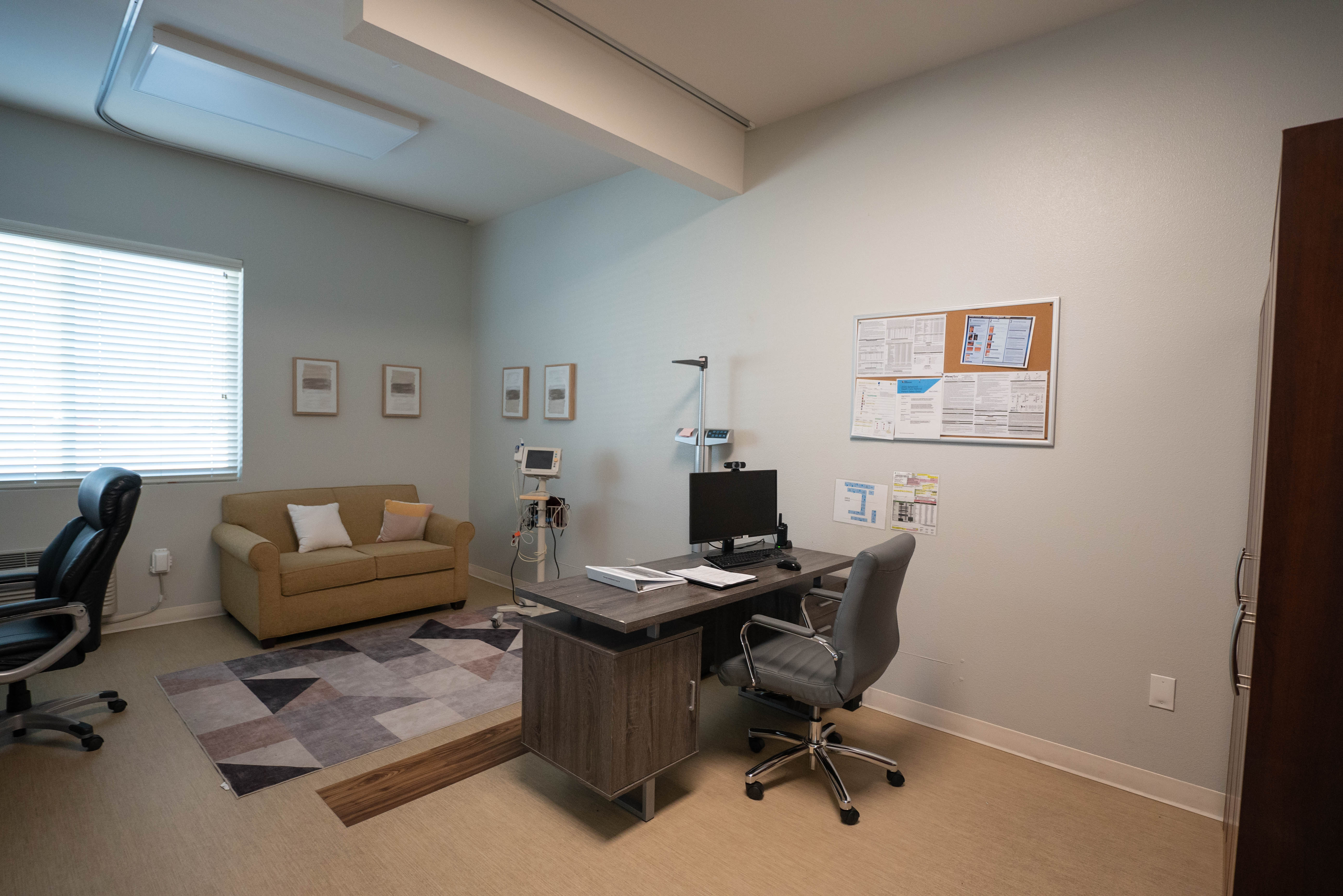 Silver State medical office desk and computer