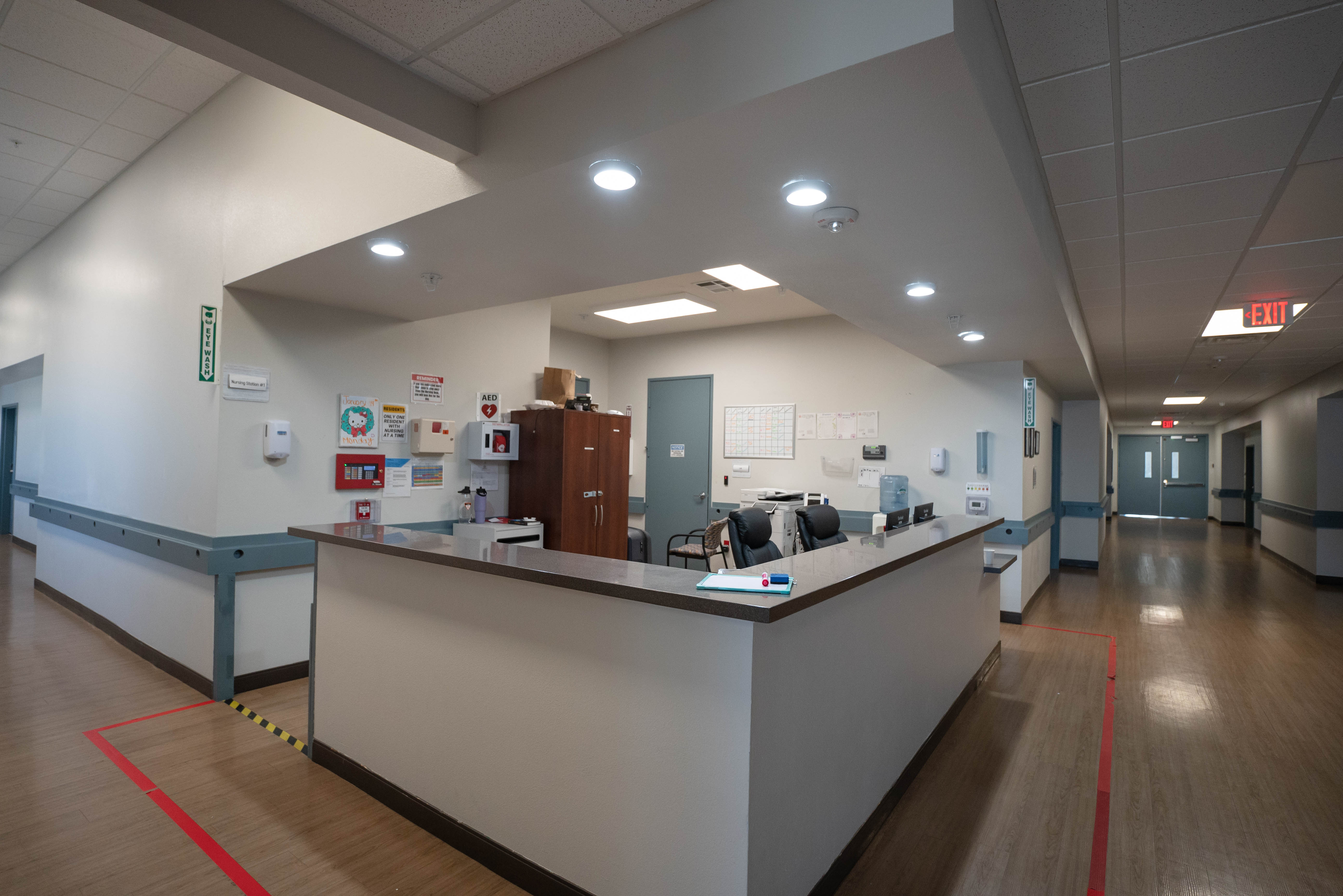 Silver State nursing station with AED and medical supplies